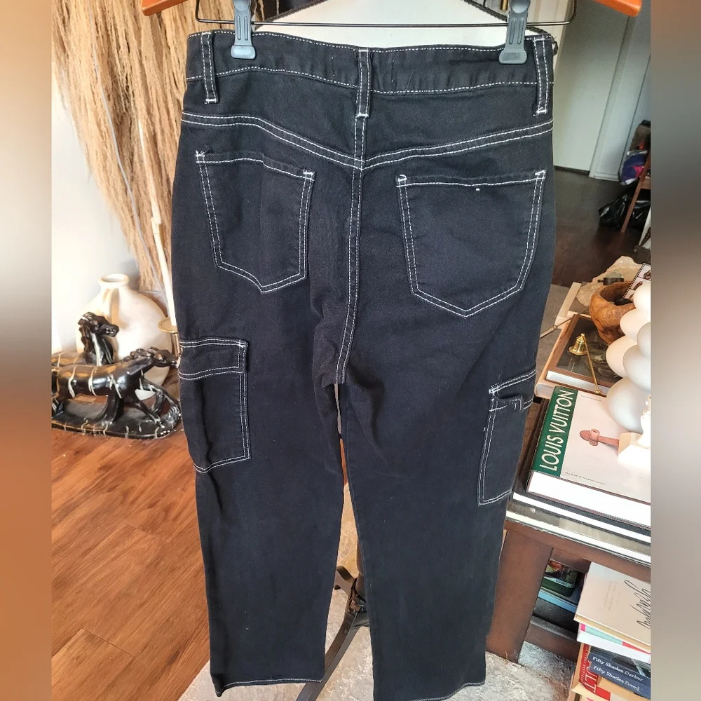 S.O.N.G. Women's Black Cargo Jeans
